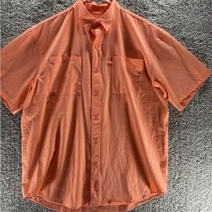 Reel Legends Men's Casual Orange Button Down Shirt